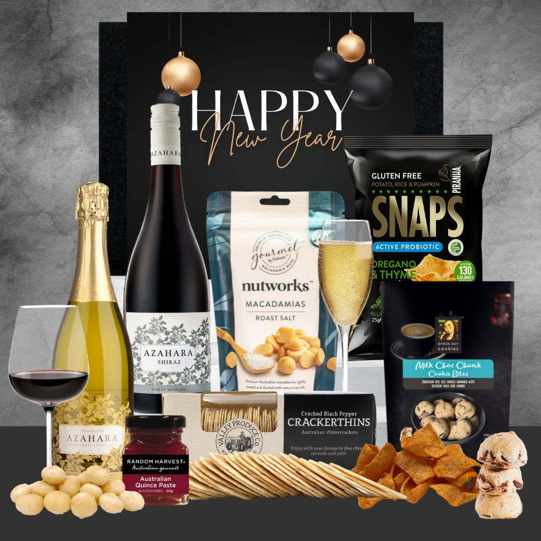 Australian Red & White Wine New Year Gift Hamper - Tastebuds