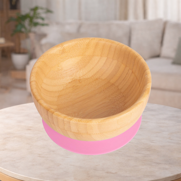 Bamboo Kids Suction Bowl - Pink