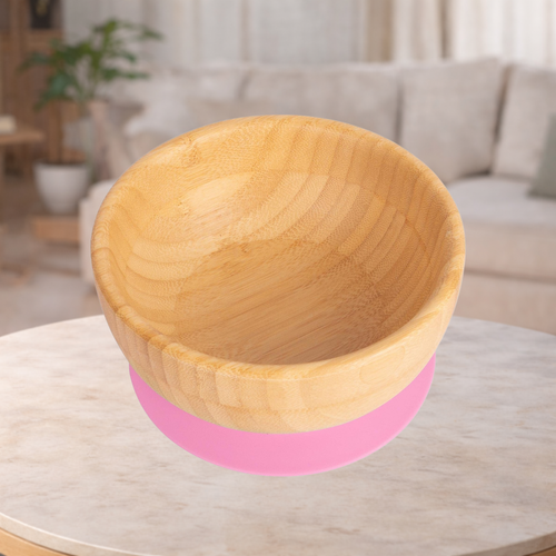 Bamboo Kids Suction Bowl - Pink
