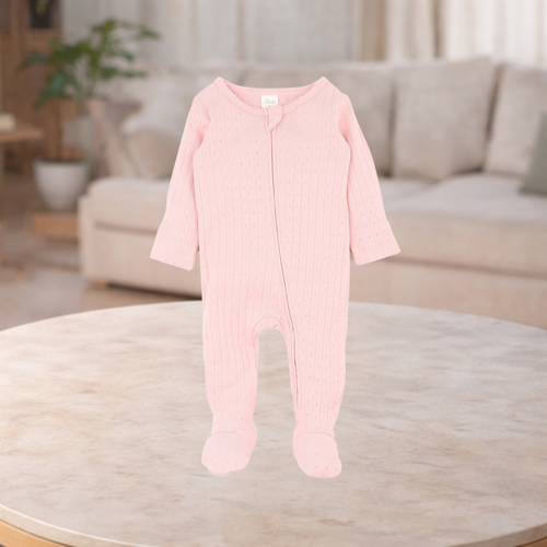 Bebe By Minihaha Blossom Organic Pointelle Ls Zipsuit