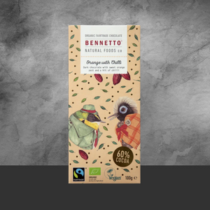 Bennetto Organic Orange with Chilli Chocolate 100g - Tastebuds