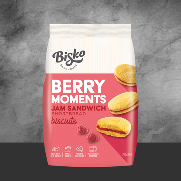 Bisko Berry Moments Jam Sandwich Shortbread Biscuits
