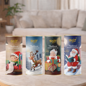 Bisko Traditional Short Breads Christmas Cylinder Tube 180g