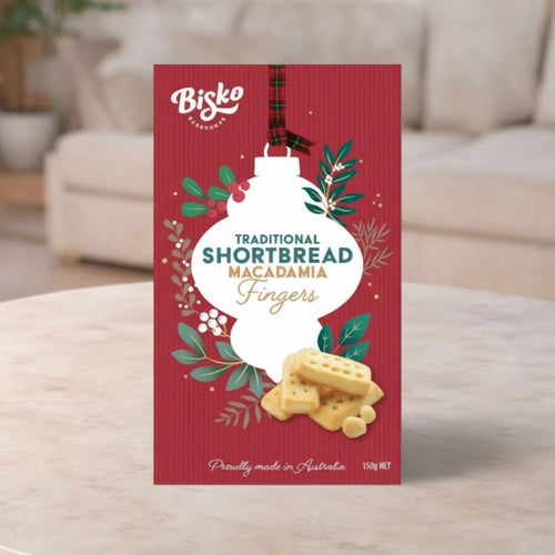 Bisko Christmas Butter Shortbread Macadamia Fingers 150g