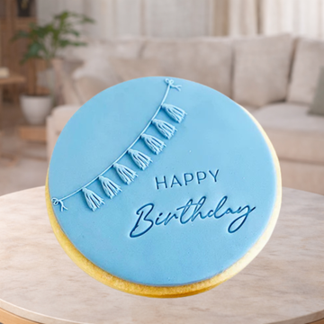 Blue Happy Birthday Handmade Cookie