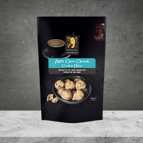 Byron Bay Cookies Milk Choc Chunk Bites Cookie Pouch 100g