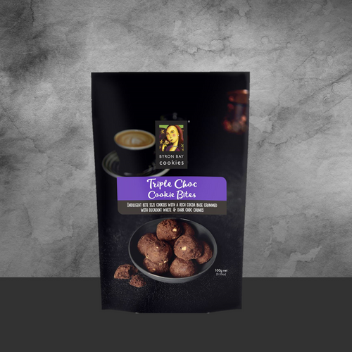 Byron Bay Cookies Triple Choc Bites Cookie Pouch 100g
