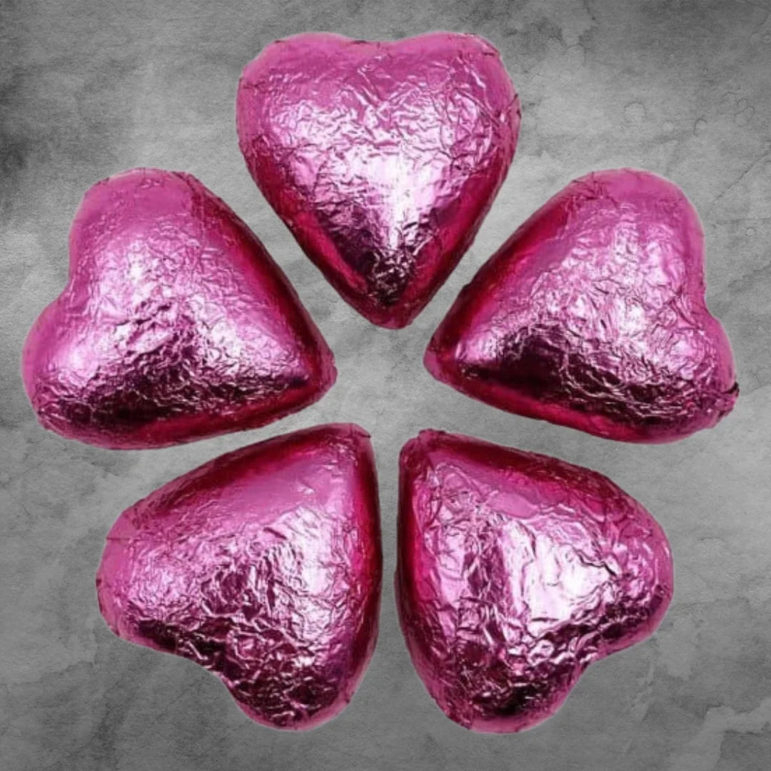 5 Pink Chocolatier Belgian Chocolate Hearts - Tastebuds