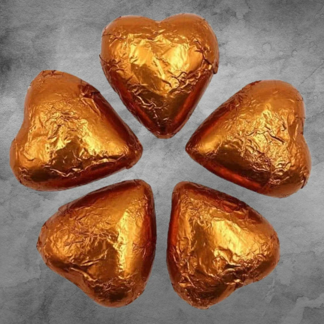 5 Orange Chocolatier Belgian Chocolate Hearts - Tastebuds