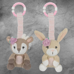 LIVING TEXTILES 2PK STROLLER TOYS - FAWN & BUNNY - Tastebuds