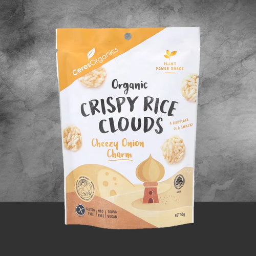 Ceres Organics Cheezy Onion Crispy Rice Clouds 50g