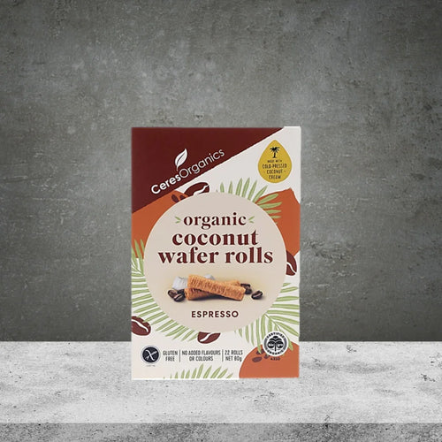 Ceres Organics Espresso Coconut Wafer Rolls 80g