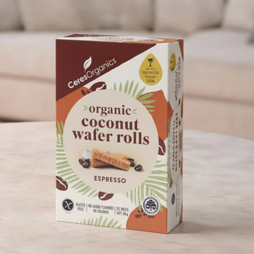 Ceres Organics Espresso Coconut Wafer Rolls 80g