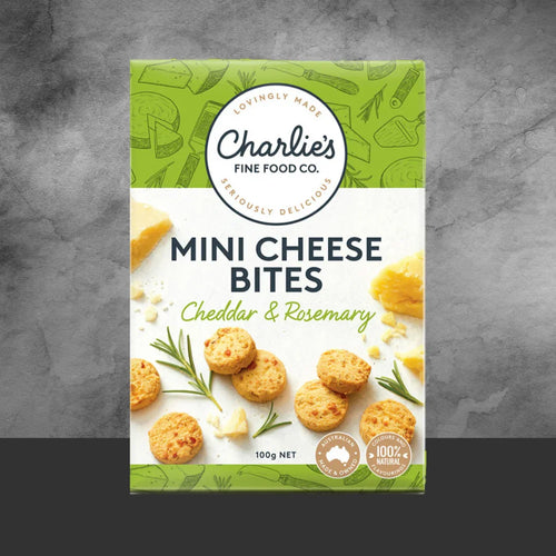 Charlie's Fine Food Co. Cheddar & Rosemary Mini Cheese Bites 100g