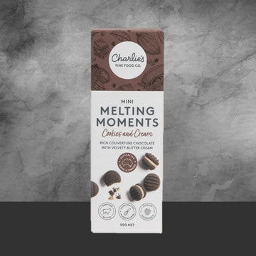 Charlie's Fine Food Co. Cookies & Cream Mini Melting Moments 50g - Tastebuds