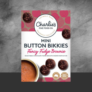Charlie's Fine Foods Co. Fancy Fudge Brownie Mini Button Bikkies 100g - Tastebuds
