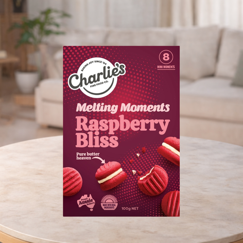 Charlie's Fine Foods Raspberry Bliss Mini Melting Moments 100g