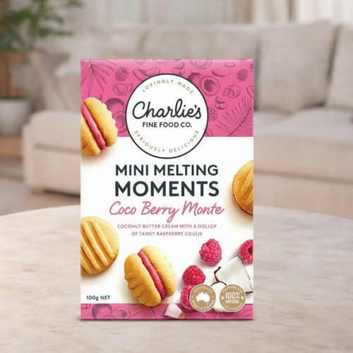 Charlie's Fine Food Co. Coco Berry Mini Melting Moments 100g