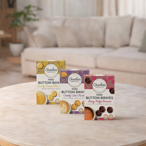 Charlie's Fine Foods Co. Fancy Fudge Brownie Mini Button Bikkies 100g