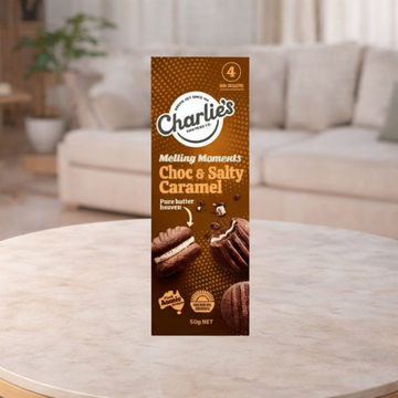 Charlies Fine Foods Chocolate & Salty Caramel Melting Moments 50g
