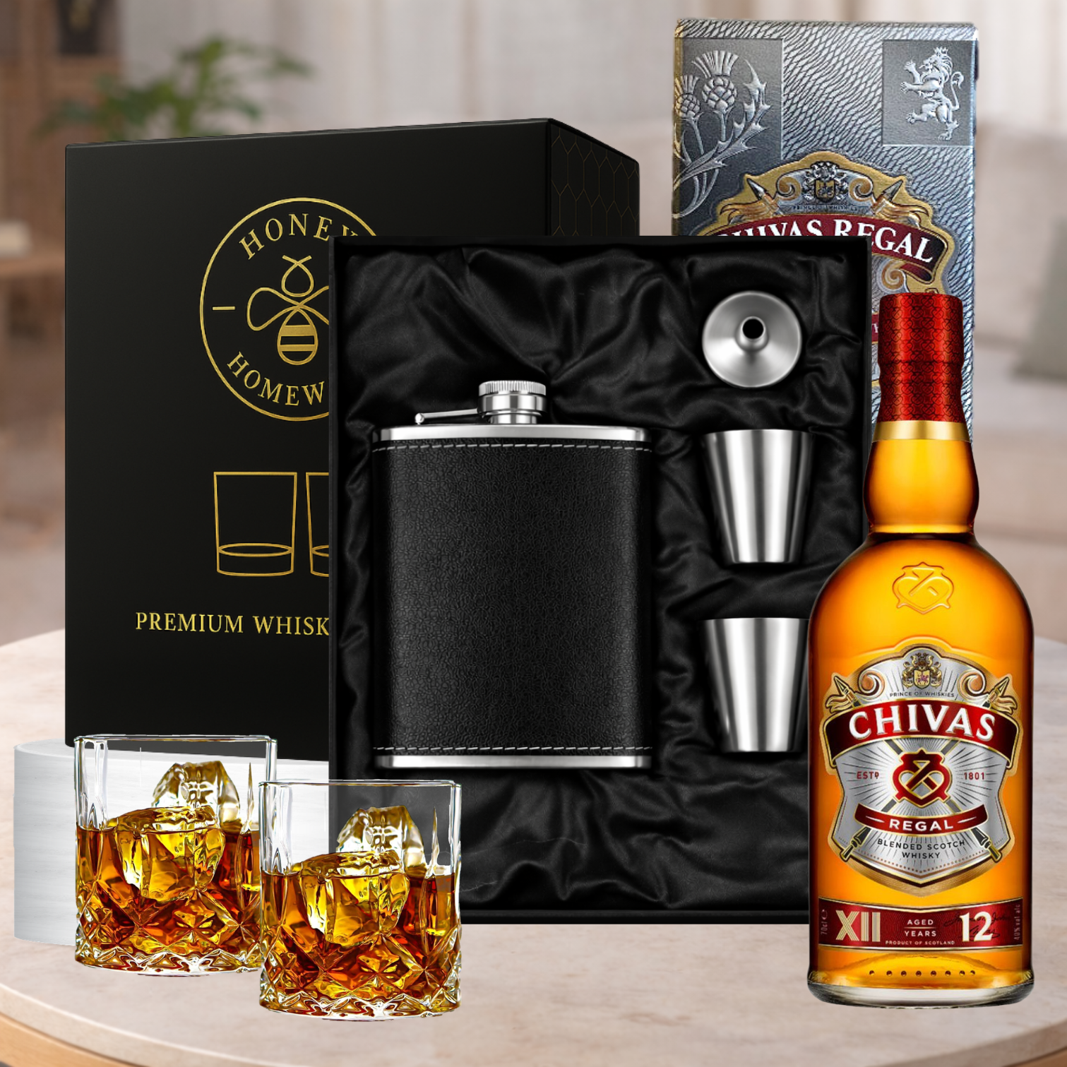 Chivas Regal Whisky & Flask Gift Hamper