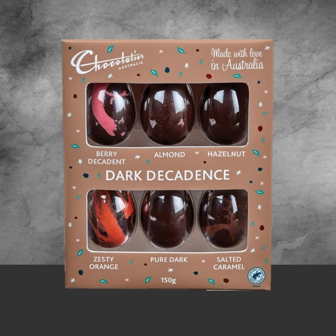 Chocolatier Decadent Dark Chocolate Easter Egg Selection 6 Pack 150g - Tastebuds