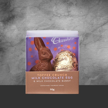 Chocolatier Toffee Crunch Milk Egg & Milk Bunny 90g - Tastebuds