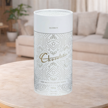 Chocolatier Pure Milk Chocolate Twists Canister 150g Xmas