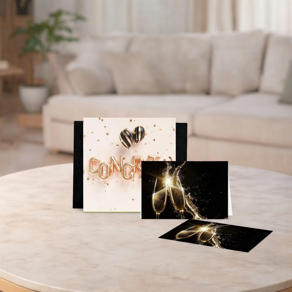 Congrats Balloons Sleeve + Card Bundle