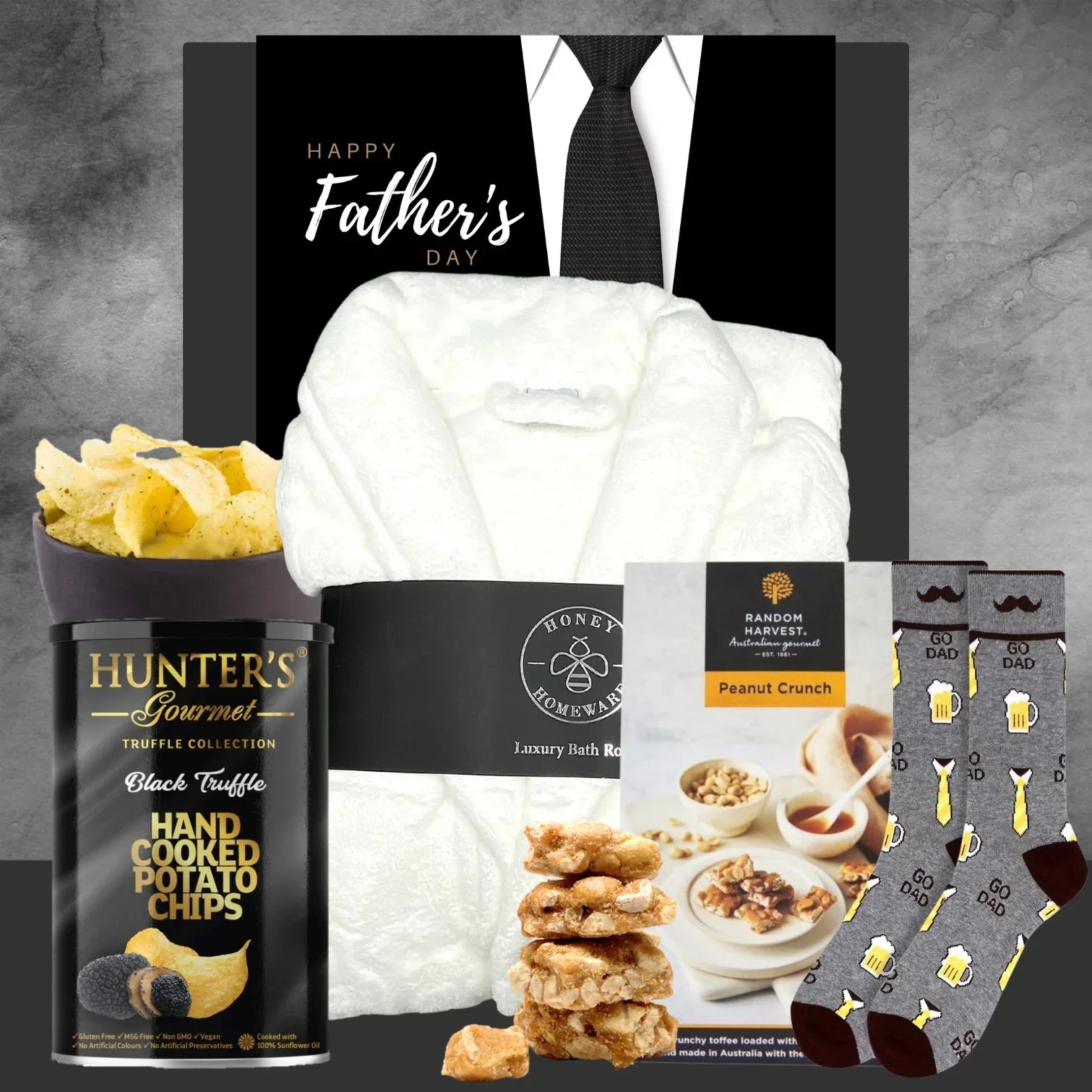 Dad's Snacking in a Luxury Robe Hamper - Tastebuds