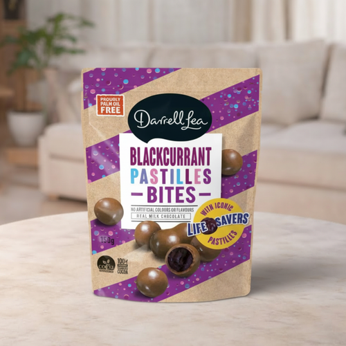 Darrell Lea Chocolate Coated Blackcurrant Pastilles Balls 150g