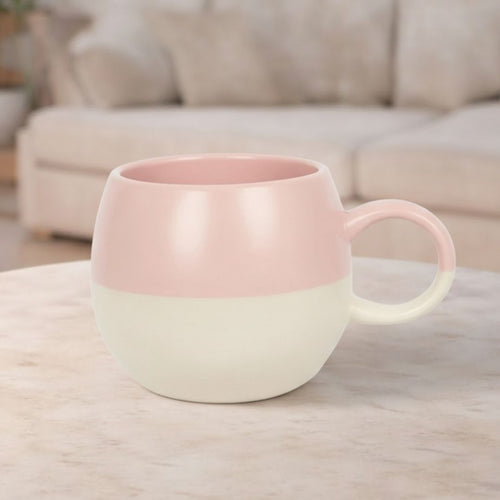Dipped Sphere Stoneware Mug- Dusty Pink 340ml