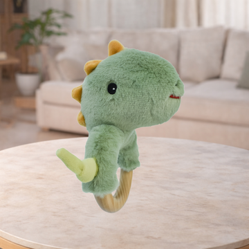 Eleganter Snuggle Buddy Minty Dinosaur Wooden Ring Rattle