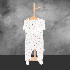 Emotion & Kids Fleur Zipped Organic Cotton Footed Outfit - Tastebuds