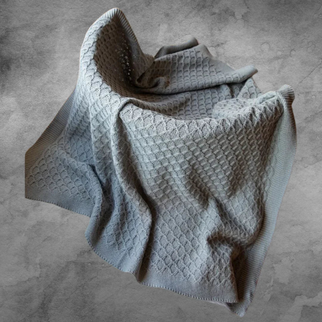 Emotion & Kids Grey Lace Knit Bassinet Blanket - Tastebuds