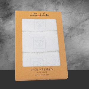 Emotion & Kids White Teddy Bear Face Washers 3 Pack - Tastebuds