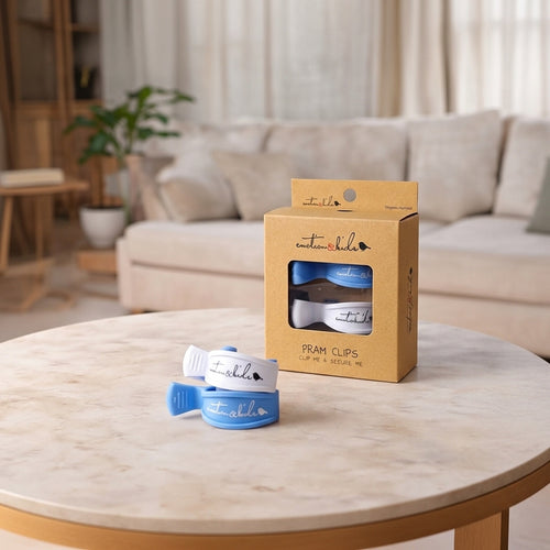 Emotion & Kids Blue/White Pram Clips