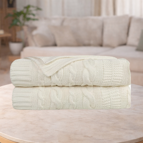 Emotion & Kids Cream Lace Knit Bassinet Blanket