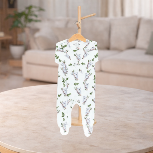 Emotion & Kids Koala Organic Cotton Zip Outfit With Feet 0-3