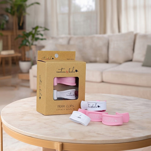 Emotion & Kids Pink/White Pram Clips