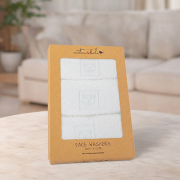 Emotion & Kids White Teddy Bear Face Washers 3 Pack