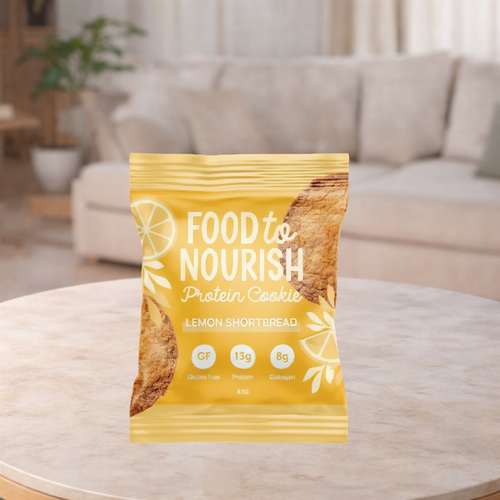 Food to Nourish Lemon Shortbread Protein with Collagen Cookie 60g