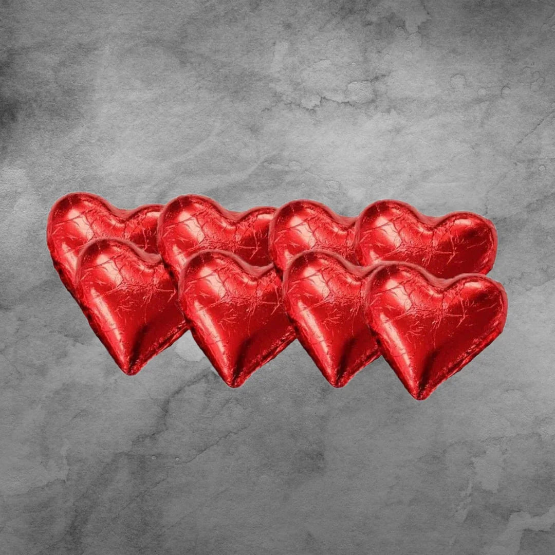 8 Red Chocolatier Belgian Chocolate Hearts - Tastebuds