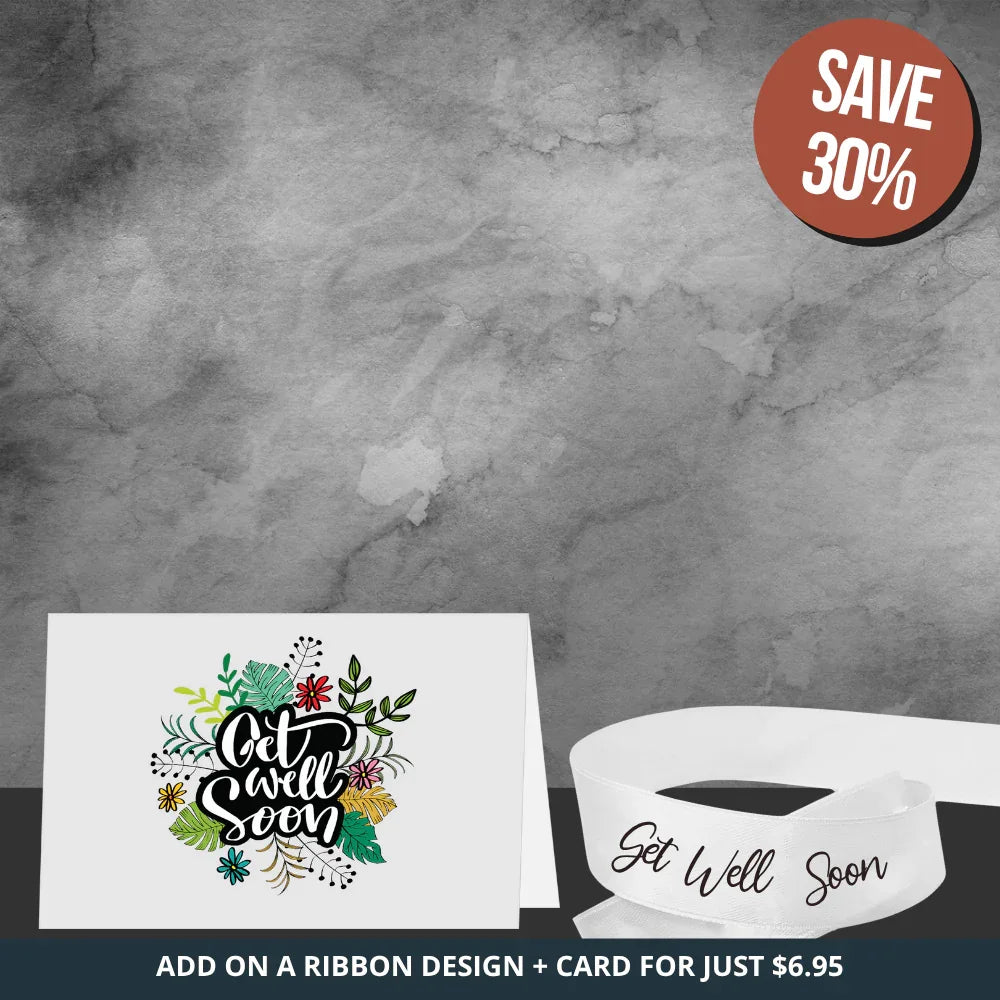 Get Well Bouquet Ribbon + Card Bundle - Tastebuds
