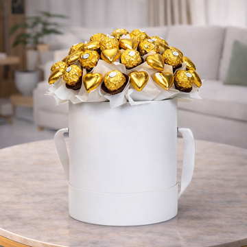 Golden Celebration Chocolate Bouquet Bucket