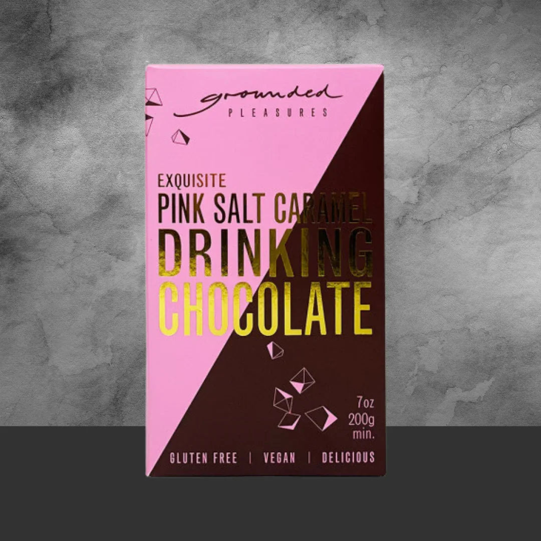 Grounded Pleasures Pink Salt Caramel Drinking Chocolate 50g - Tastebuds