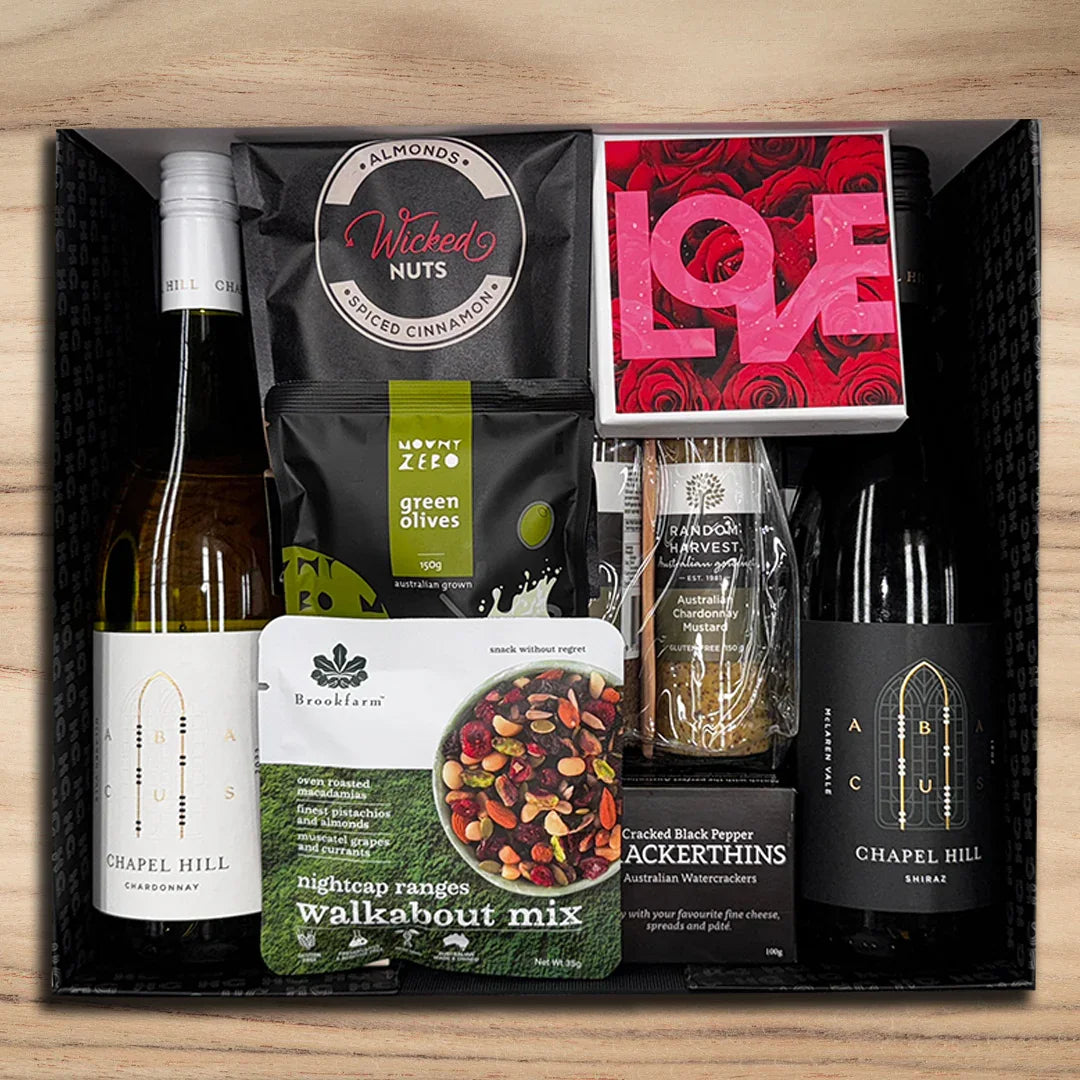 Australian Red & White Valentines Hamper - Tastebuds