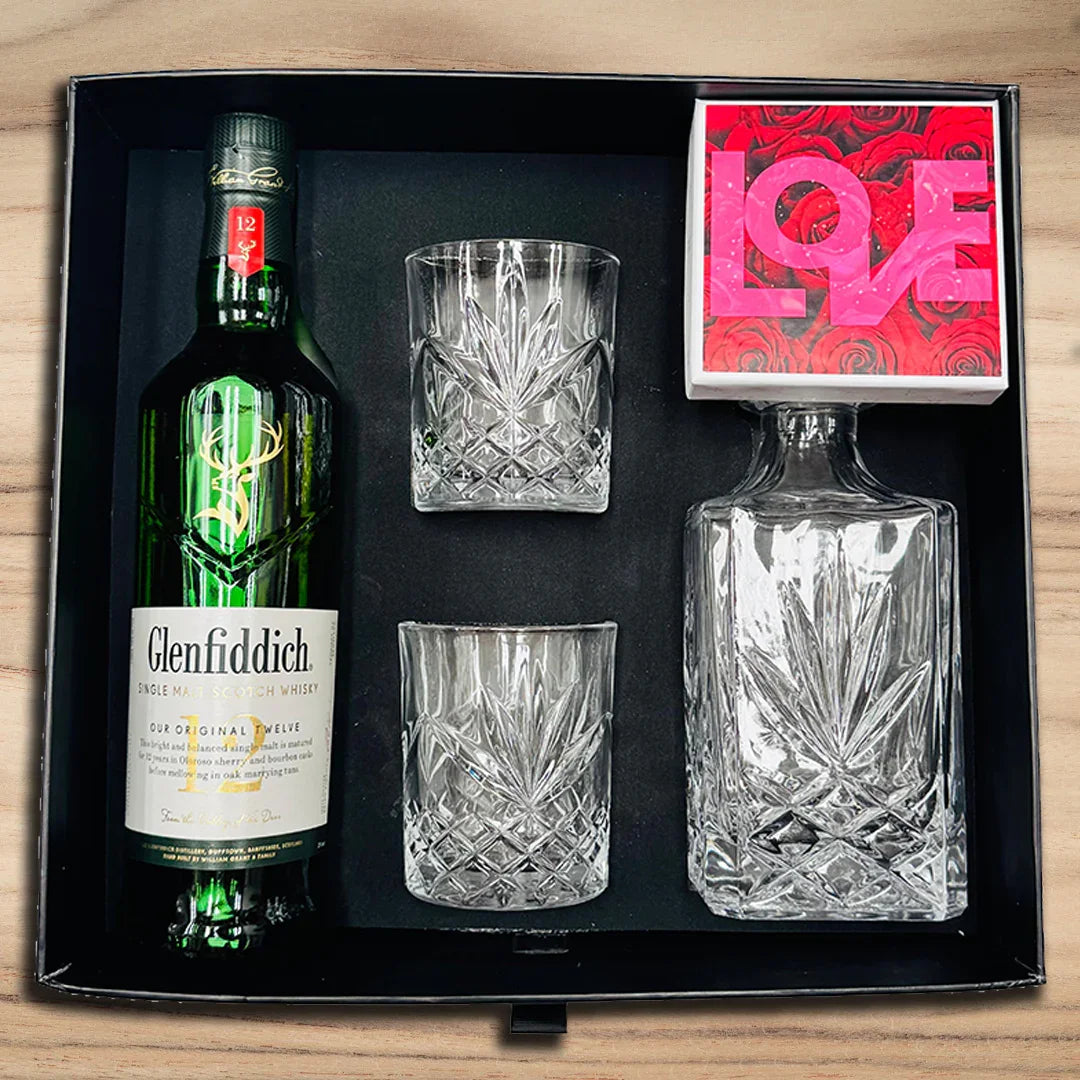 Glenfiddich Whisky Decanter Valentines Hamper - Tastebuds
