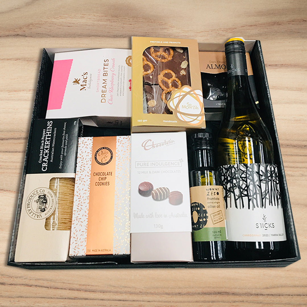 Happy Chardonnay & Snack Hamper - Tastebuds