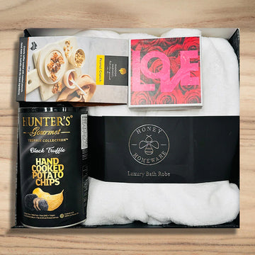 Relax With Robe & Snacks Valentines Hamper - Tastebuds